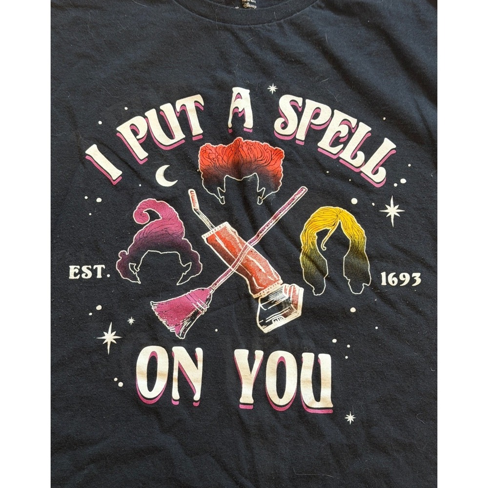 Disney Hocus Pocus I Put a Spell on You Halloween T-Shirt Adult Large Black